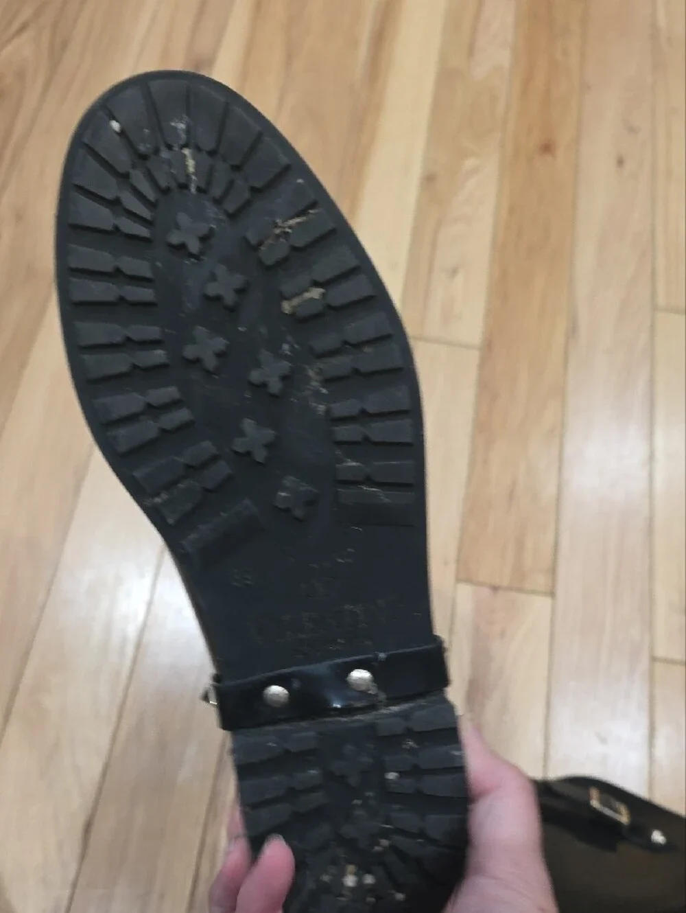 Valentino Black With Gold Stub Rain Boot
